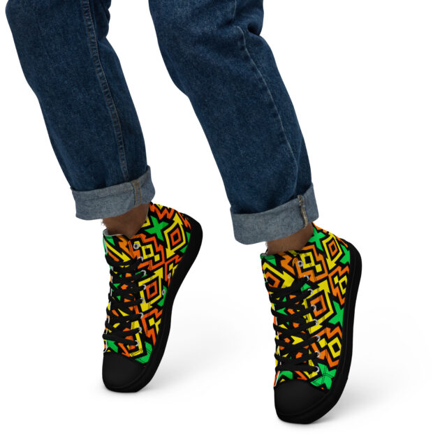 Men’s Kente high top canvas shoes