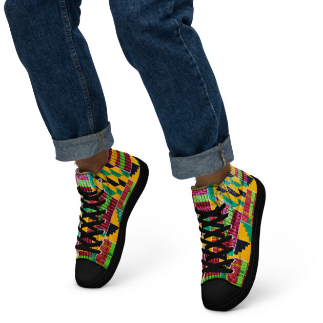 Men’s Kente high top canvas shoes