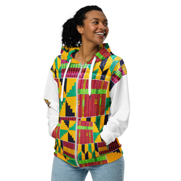 Kente Zip-Up Hoodie