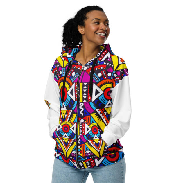 Afro-Electric Zip-Up Hoodie