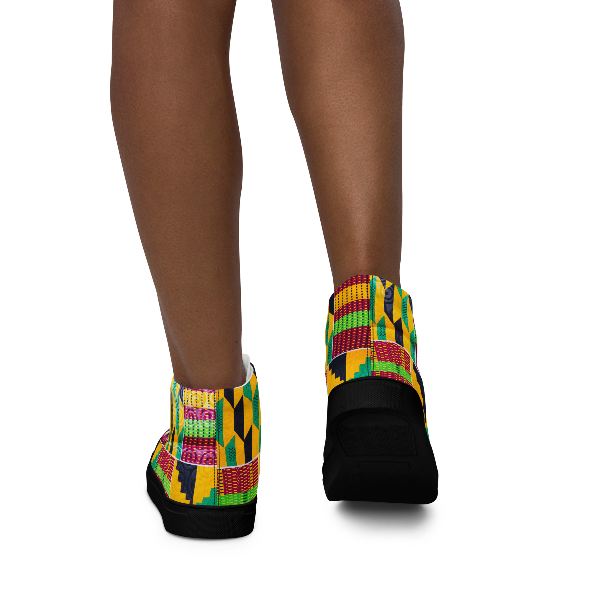 Kente Women’s high canvas shoes - Image 8