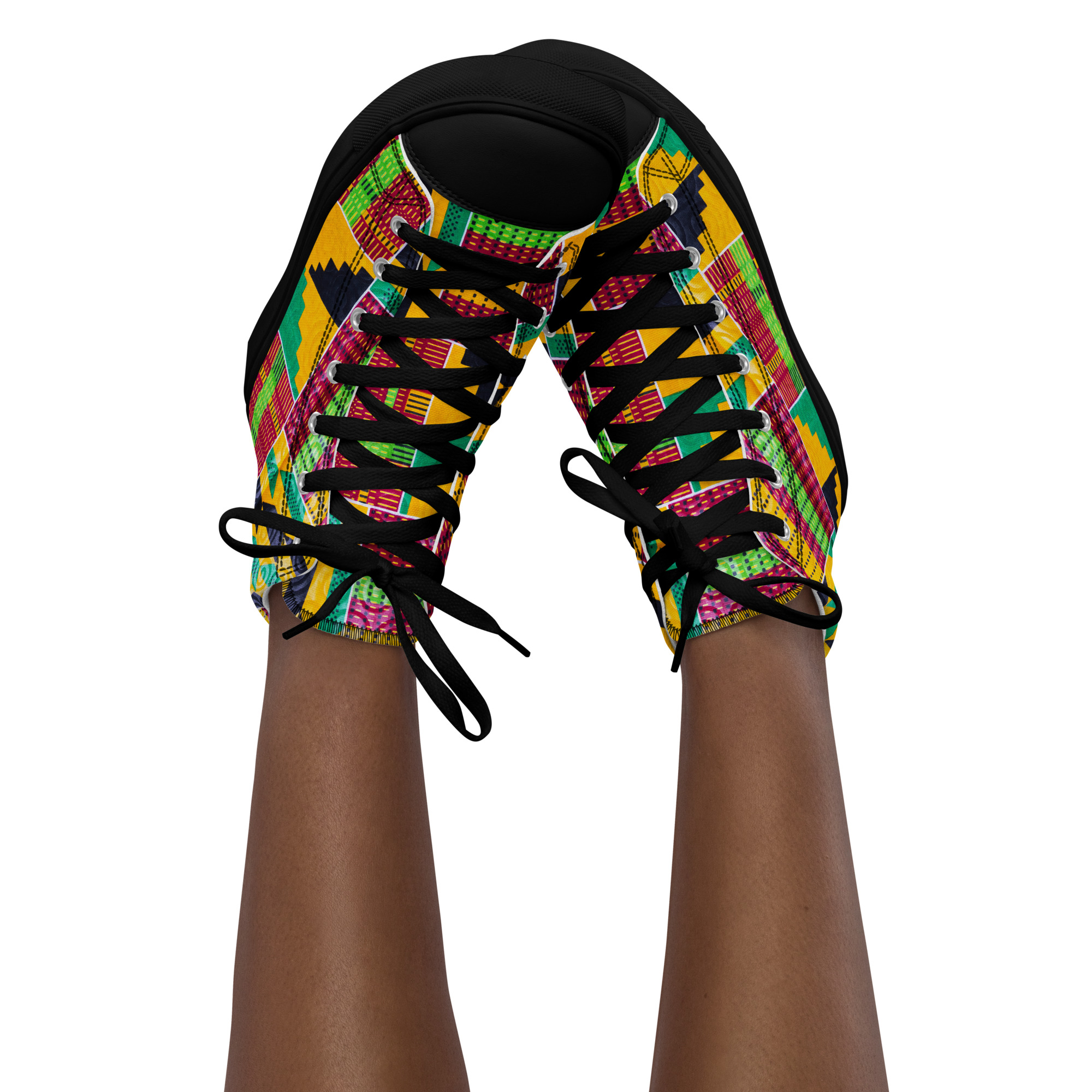 Kente Women’s high canvas shoes - Image 9