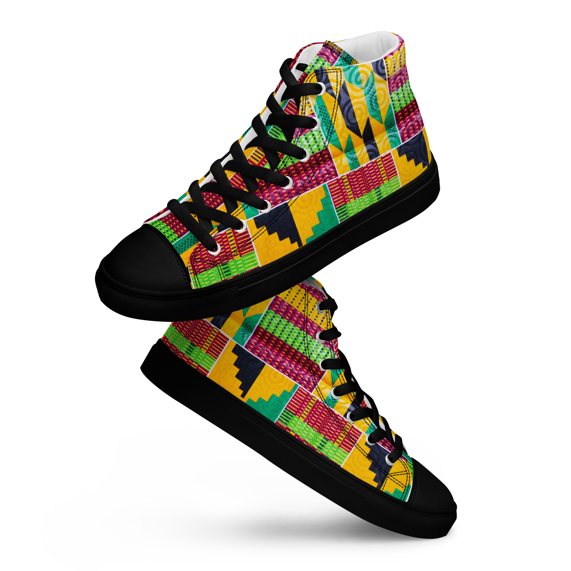 Kente Women’s high canvas shoes - Image 10