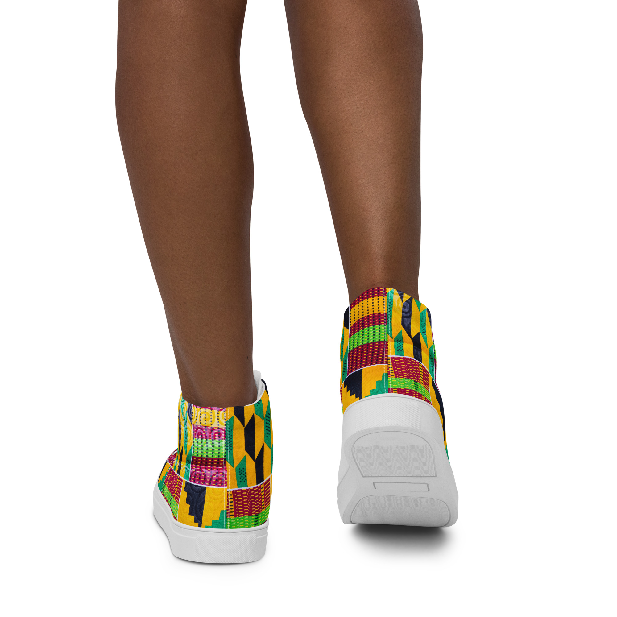 Kente Women’s high canvas shoes - Image 3