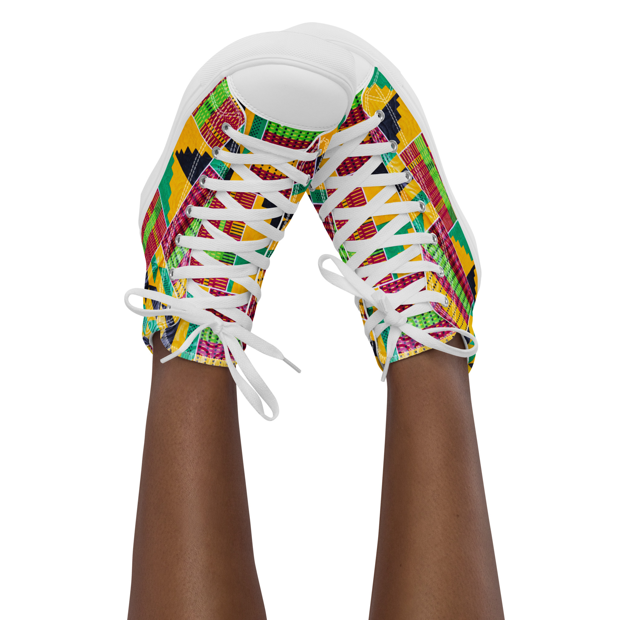 Kente Women’s high canvas shoes - Image 5