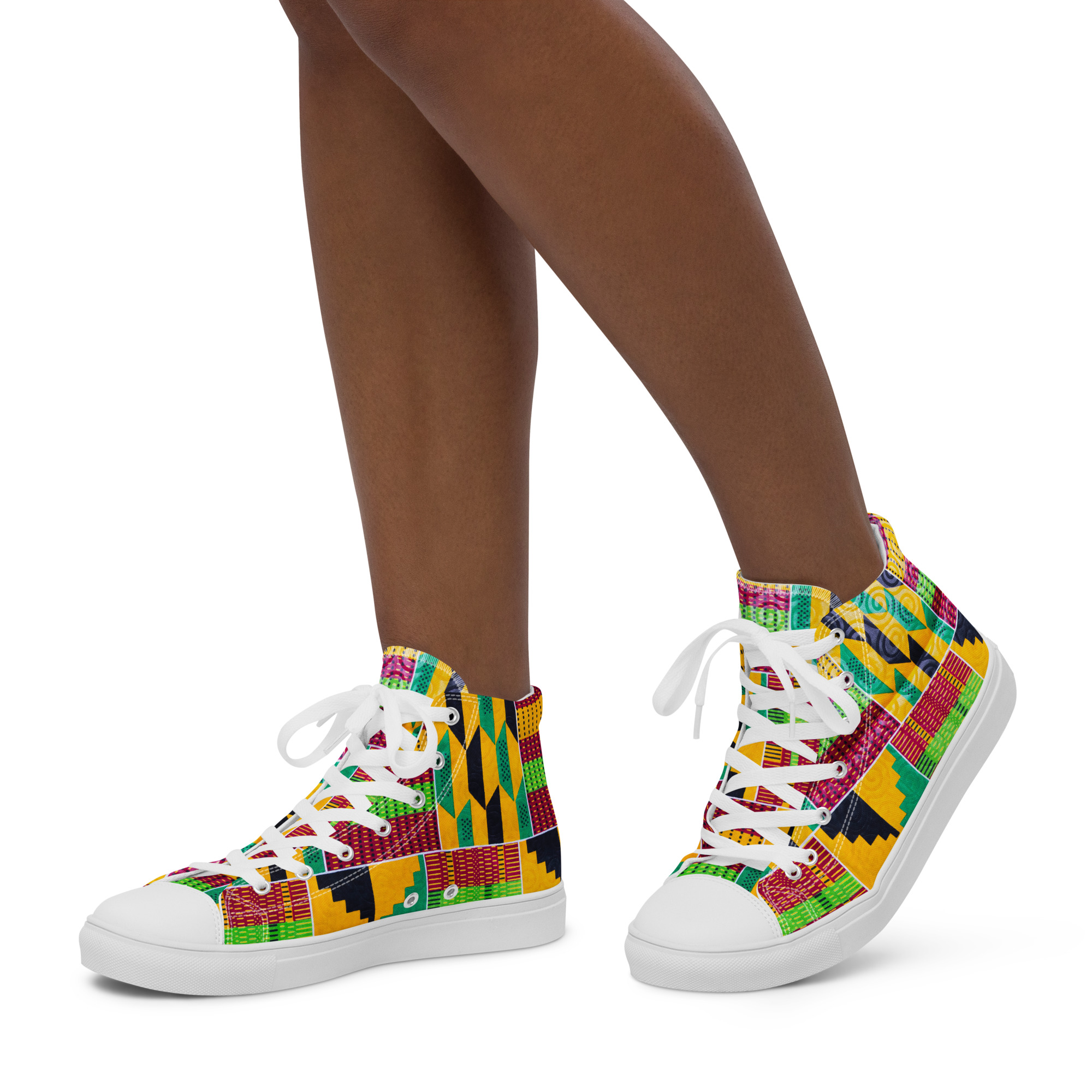 Kente Women’s high canvas shoes - Image 4